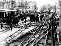 Trg bana Jelačića 1925. godine, rekonstrukcija tramvajske pruge